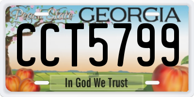 GA license plate CCT5799
