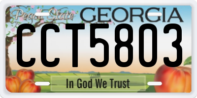 GA license plate CCT5803