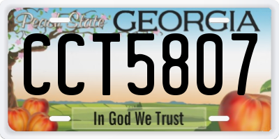 GA license plate CCT5807