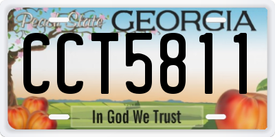 GA license plate CCT5811
