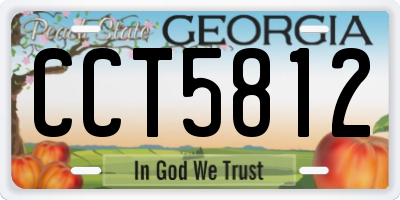 GA license plate CCT5812
