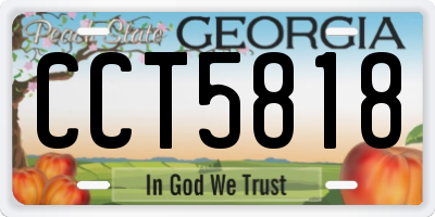 GA license plate CCT5818