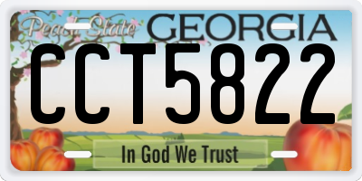 GA license plate CCT5822