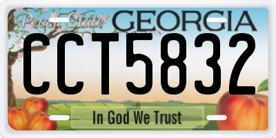 GA license plate CCT5832