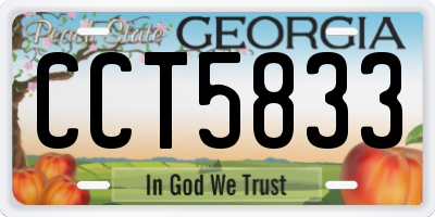 GA license plate CCT5833