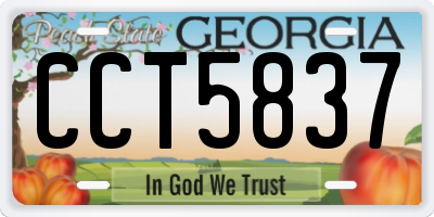 GA license plate CCT5837