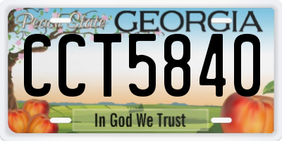 GA license plate CCT5840