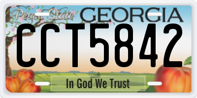 GA license plate CCT5842