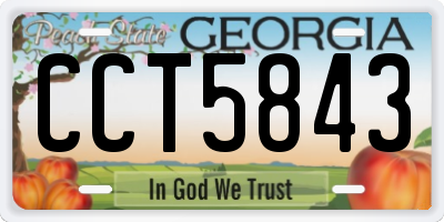 GA license plate CCT5843