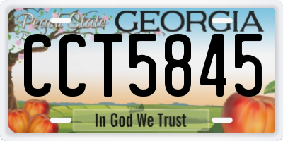 GA license plate CCT5845