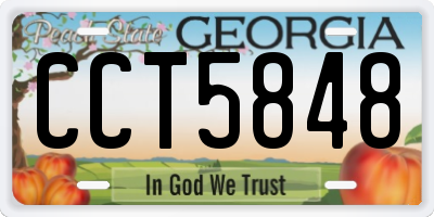 GA license plate CCT5848
