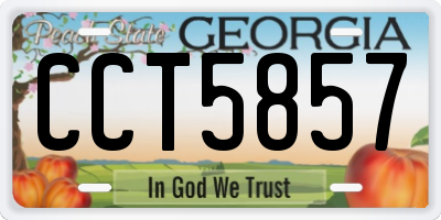 GA license plate CCT5857