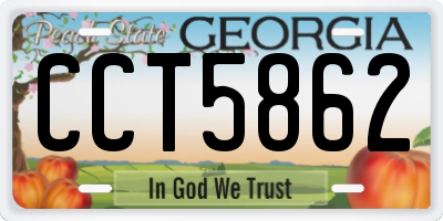 GA license plate CCT5862