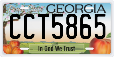 GA license plate CCT5865