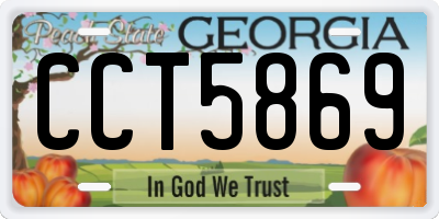 GA license plate CCT5869