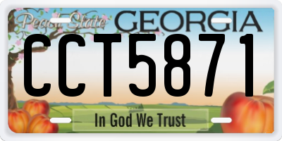 GA license plate CCT5871
