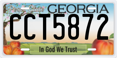 GA license plate CCT5872