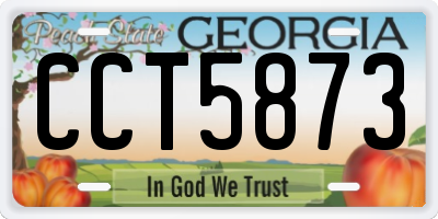 GA license plate CCT5873