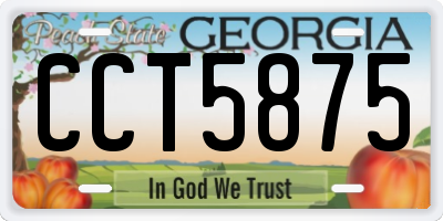 GA license plate CCT5875
