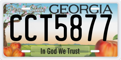 GA license plate CCT5877