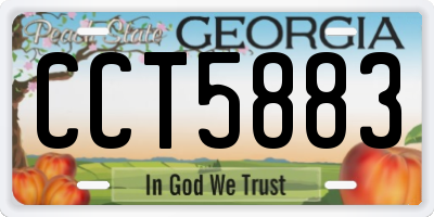 GA license plate CCT5883