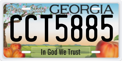 GA license plate CCT5885