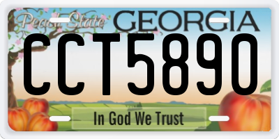 GA license plate CCT5890