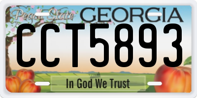 GA license plate CCT5893