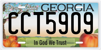 GA license plate CCT5909