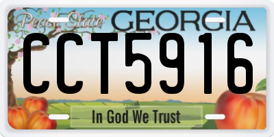 GA license plate CCT5916