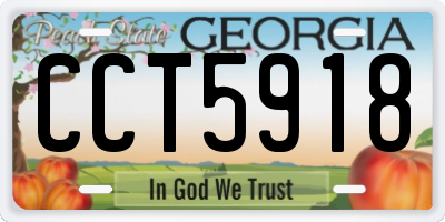 GA license plate CCT5918