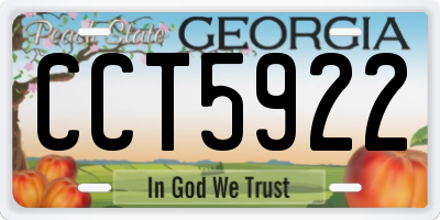 GA license plate CCT5922