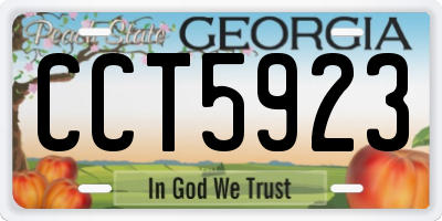 GA license plate CCT5923