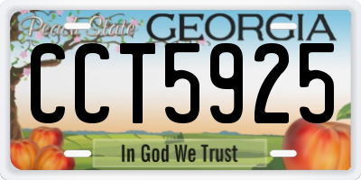 GA license plate CCT5925