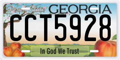 GA license plate CCT5928
