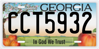 GA license plate CCT5932