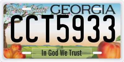 GA license plate CCT5933