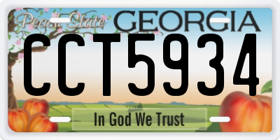 GA license plate CCT5934