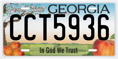 GA license plate CCT5936