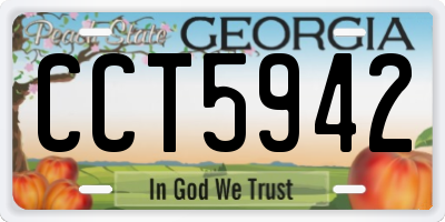 GA license plate CCT5942