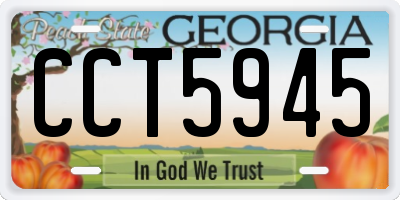 GA license plate CCT5945