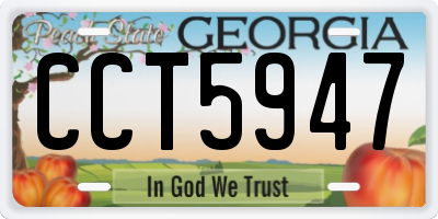 GA license plate CCT5947