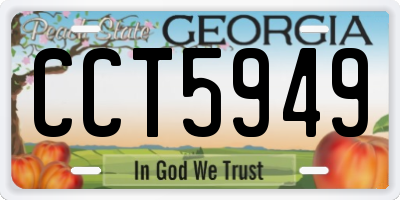 GA license plate CCT5949