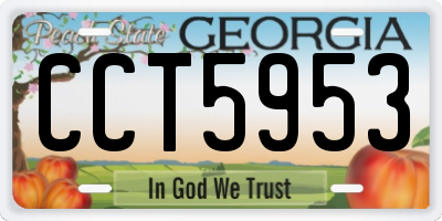 GA license plate CCT5953