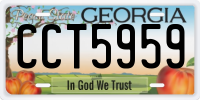 GA license plate CCT5959