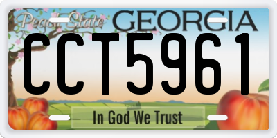 GA license plate CCT5961