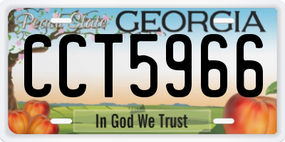 GA license plate CCT5966