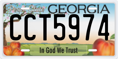 GA license plate CCT5974