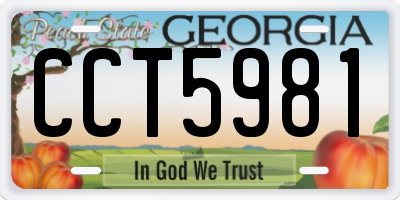 GA license plate CCT5981