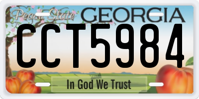 GA license plate CCT5984